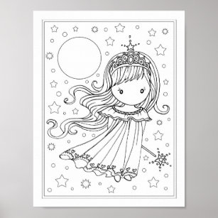 Kleines Prinzessin Niedliches Farbenplakat Poster