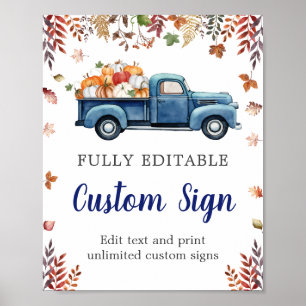 Kleines Pumpkin Baby Dusche Eigenes Zeichen Poster