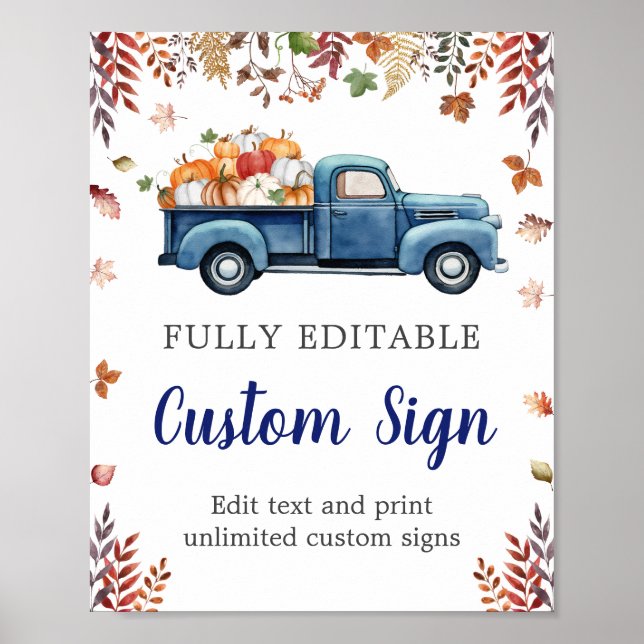 Kleines Pumpkin Baby Dusche Eigenes Zeichen Poster (Vorne)