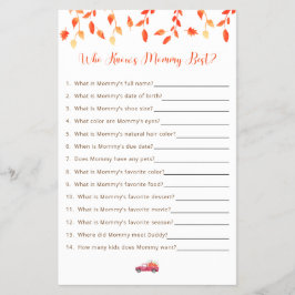 Kleines Pumpkin Baby Shower Game, das die Mama am  Flyer