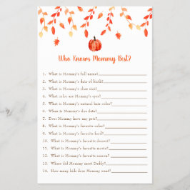 Kleines Pumpkin Baby Shower Game, das Mama kennt Flyer