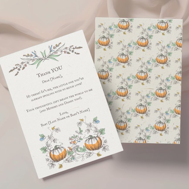 Kleines PUMPKIN, das einen Kerngeburtstag macht Dankeskarte (Von Creator hochgeladen)