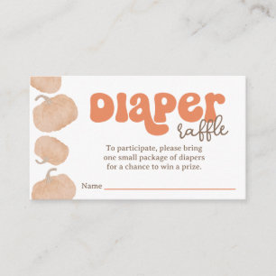 Kleines Pumpkin Diaper Raffle Baby Duwer Game Begleitkarte