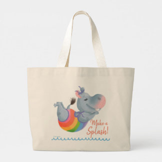 Kleines Rainbow Hippo Glück - Mach einen Splash! Jumbo Stoffbeutel