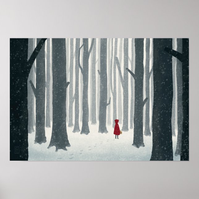 Kleines Red Riding Hood Illustriertes Poster (Vorne)