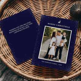 Kleines Reindeer Simple Snowflakes Custom Foto Feiertagskarte