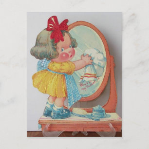 Kleines Reinigungsmädchen Vintage Valentine aus de Postkarte