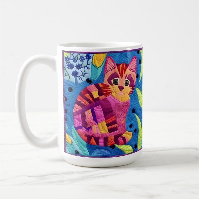 Kleines, reizbares Kittenquilt wie Design Kaffeetasse (Links)