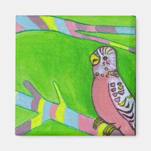 kleines rosa budgie magnet