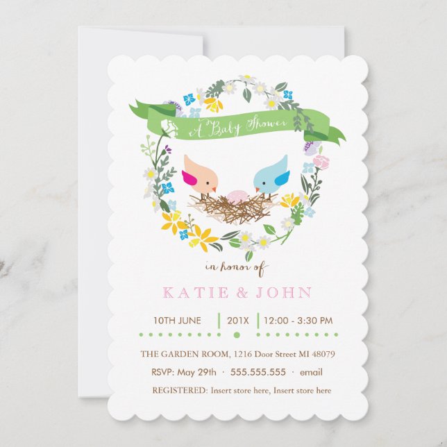 Kleines rosa Ei| Einladung zur Kinderdusche (Vorderseite)