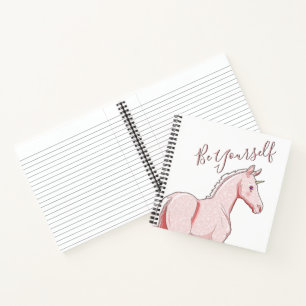Kleines rosa Palomino-Einhorn (Sei du selbst) Notizbuch