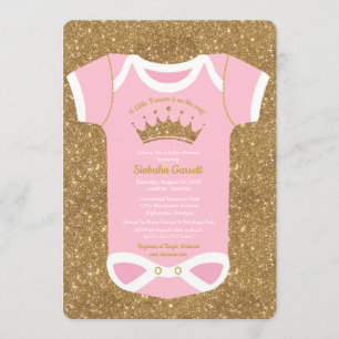 Kleines Rosa Prinzessin-Baby u. Einladung
