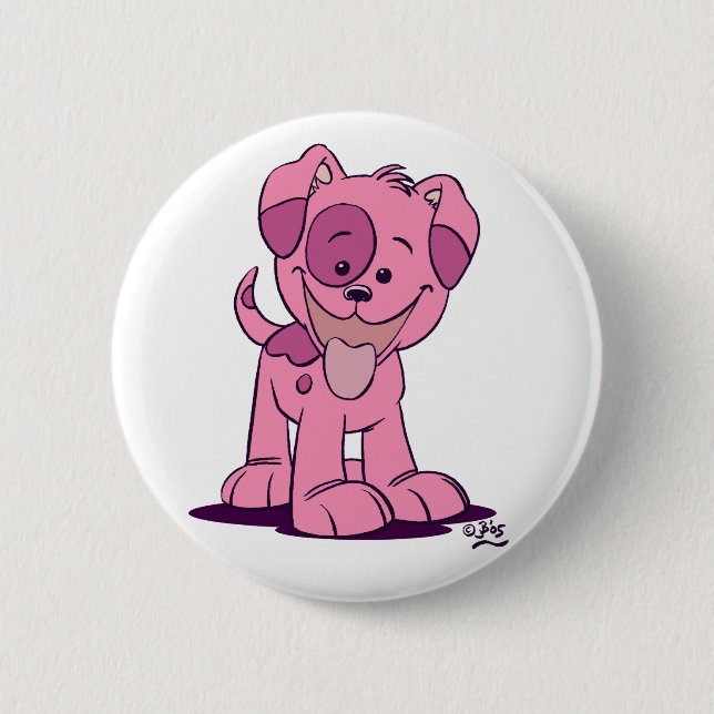 Kleines Rosa-Puppy-Abzeichen Button (Vorderseite)