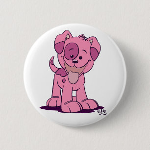 Kleines Rosa-Puppy-Abzeichen Button