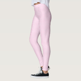 Kleines rosa-weißes Gingham-Muster Leggings
