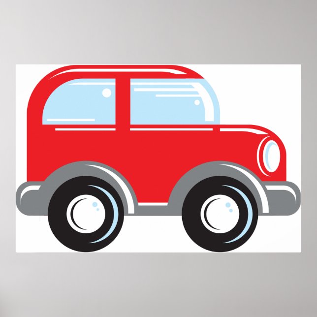 Kleines rotes Auto Poster (Vorne)