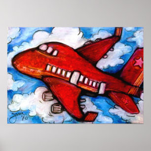 Kleines rotes Flugzeug Poster