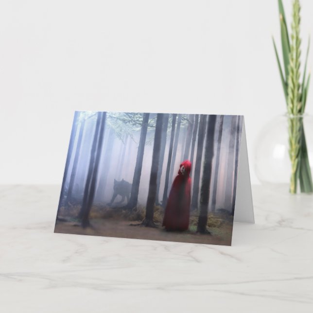 Kleines Rotkäppchen auf Halloween Karte (Vorderseite)