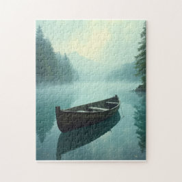 Kleines Ruderboot auf einem unsicheren See Puzzle