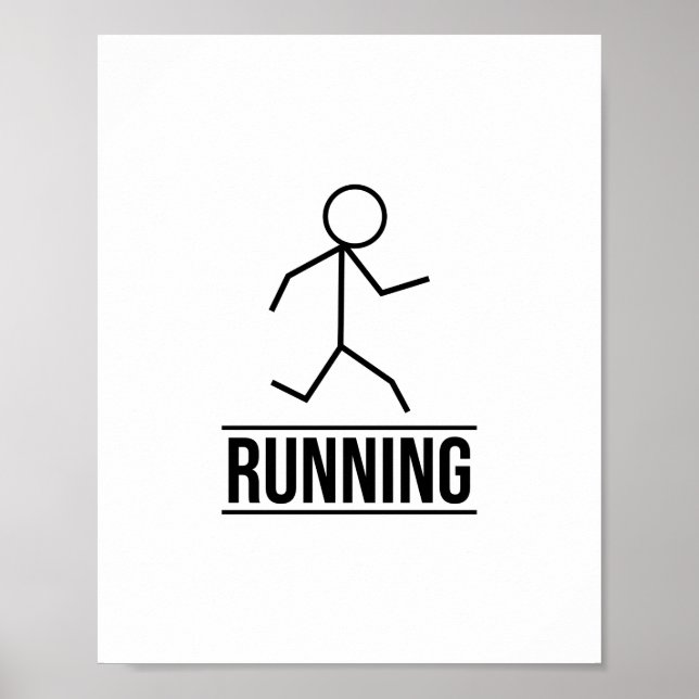 Kleines Running-Strichmännchen Poster (Vorne)