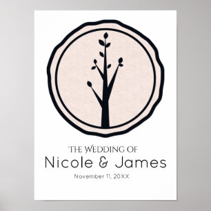 Kleines rustikales Baum-Natur-Hochzeitsbanner nach Poster