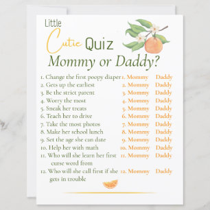 Kleines Schatz MÄDCHEN Mama oder Papa Quiz Spiel