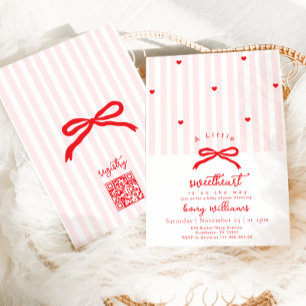 Kleines Schatz Valentins Schleife Baby Shower Einladung