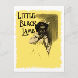Kleines schwarzes Lamm Vintag Black Americana Postkarte