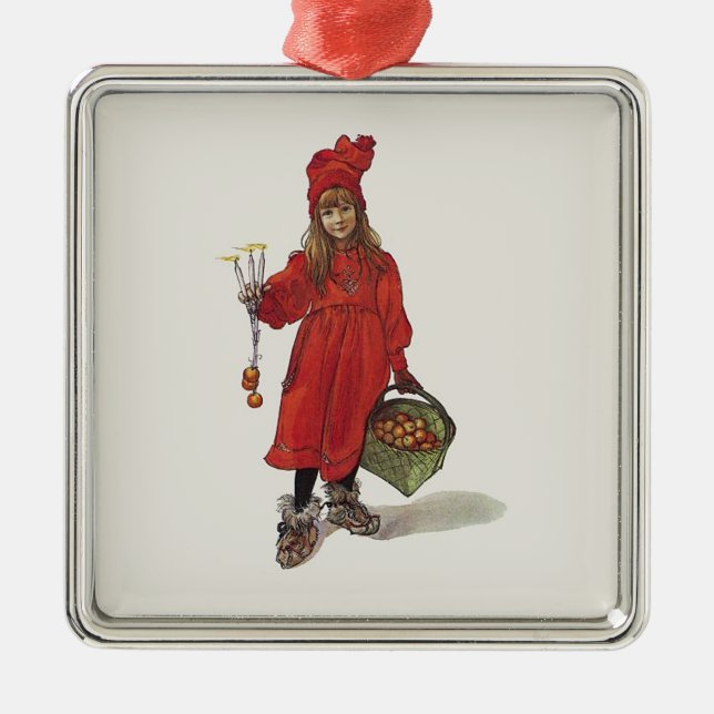 Kleines schwedisches Mädchen Carl Larssons: Brita Ornament Aus Metall (Vorne)