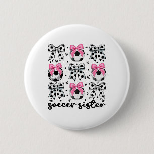 Kleines Schwesterchen Charmeur Fußball Schleife Sü Button