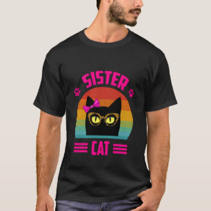 Kleines Schwesterchen-Katzenshirt mit Leopardenbri T-Shirt