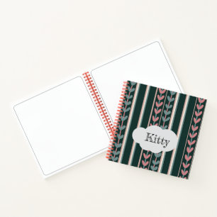 Kleines Skizzenbuch mit Blumengrafik Notizbuch