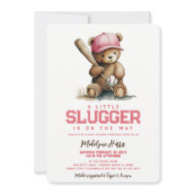 Kleines Slugger-Mädchen Teddybär-Baby-Party