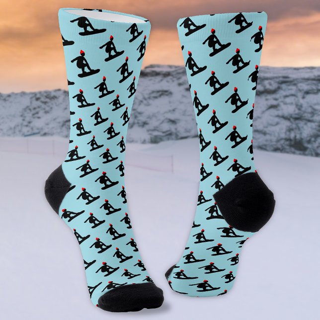 Kleines Snowboarder-Motiv auf Eisblau oder in eine Socken (Von Creator hochgeladen)