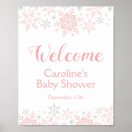 Kleines Snowflake Babydusche Begrüßungszeichen Poster
