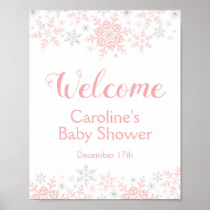 Kleines Snowflake Babydusche Begrüßungszeichen Poster