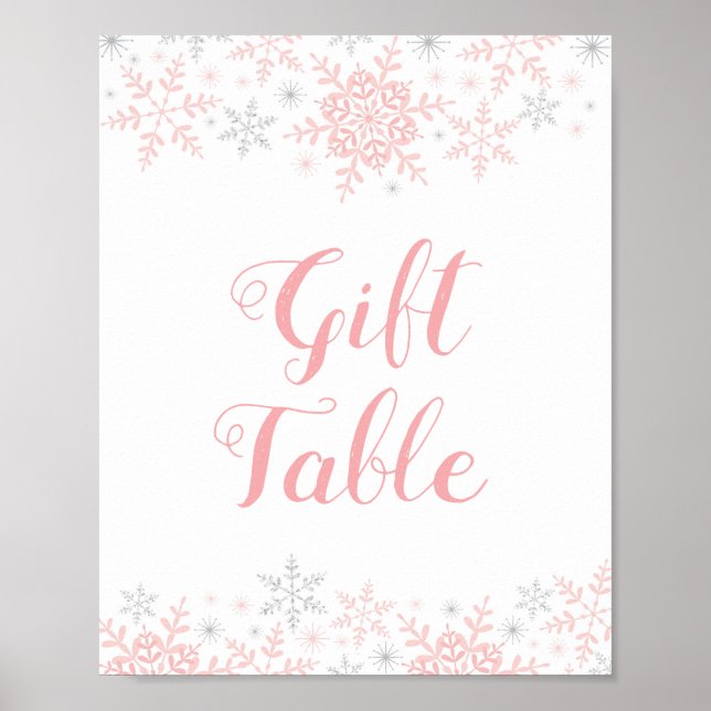 Kleines Snowflake Babyduschenschild Poster (Vorne)