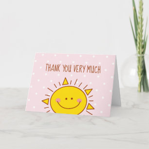 Kleines Sonnenschein-Mädchen Geburtstag Rosa Danke Karte