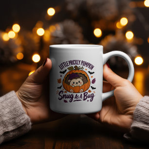 Kleines stacheliges Kürbis-Igel-Shirt Halloween Zweifarbige Tasse