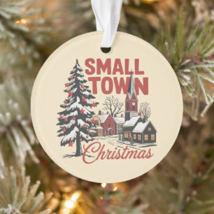 Kleines Stadt Weihnachten Landwirt Familie Retro Ornament