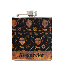 Kleines Steampunk Thema farbenfrohe Rusty Balloons Flachmann