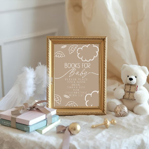 Kleines Stück Himmel beige Bücher für Baby Signier Einladung