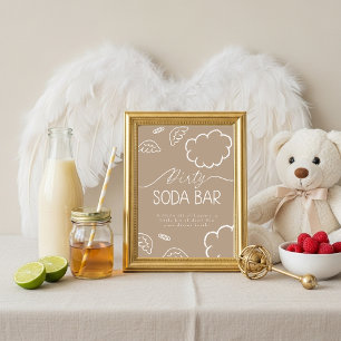 Kleines Stück Himmel Beige Dirty Soda Bar Schild Einladung