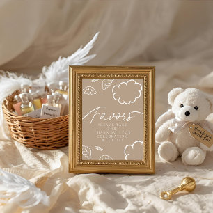 Kleines Stück Himmel Beige Geschenke-Tischschild Einladung
