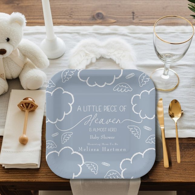 Kleines Stück Himmel Blau  Pappteller (Little Piece of Heaven Blue Paper Plates)