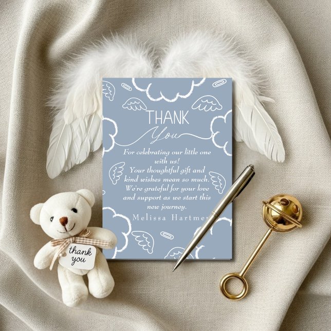 Kleines Stück Himmel Danke blaue Karte (Little Piece of Heaven Thank You blue card)