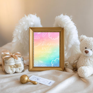 Kleines Stück Himmel Regenbogen-Windel-Raffeltisch Einladung