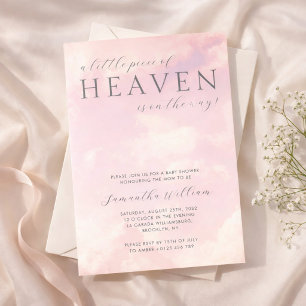 Kleines Stück vom Himmel Pink Girl Baby Shower  Einladung
