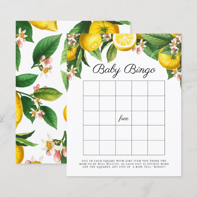 Kleines Süsse Baby Bingo Duschspiel (Vorne/Hinten)