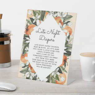 Kleines Süsse Baby Dusche Spate Night Diapers Post Sockelschild